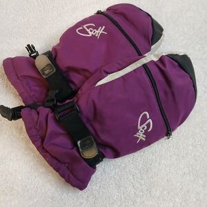 Scott Girls Ski Gloves Size L Mittens Purple  White